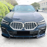 Car Front Bumper Splitter Lip Spoiler Diffuser Guard Body Kit Cover For BMW X6 G06 M-Sport 2019-2022 Pre-facelift Gloss Black