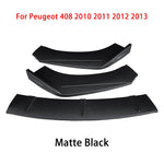 Car Front Bumper Lip Body Kit Chin Guard Diffuser Cover Deflector ABS Accessories Carbon Fiber Look For Peugeot 408 2010-2013