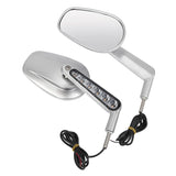 Motorcycle Muscle Rear View Side Mirrors Mirror LED Turn Signals Light For Harley V-Rod VRSCF 2009-2017 16