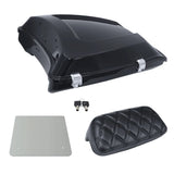 Black Motorcycle Rear Storage Box Trunk Tail Box Case Trunk with Backrest Pad for Harley Touring Models 1997-2024