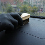 Multifunctional Genuine Horsehair Wooden Brush Car Detailing Polishing BuffingCar Brush Seat Handle Dashboard Roof Cleaning