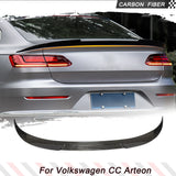 Car Rear Trunk Raing Spoiler for Volkswagen VW Arteon CC Hatchback 2019UP Real Carbon Fiber Rear Boot Lid Highkick Wing Lip