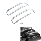 Chrome Saddlebags Lid Top Rail Guards For Harley Touring Road King Street Electra Glide FLH FLHX FLHS FLHTK FLTC 2014-2024