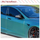 Dry Carbon Fiber Mirror Covers Caps for Tesla Model S Sedan 4 Door 2021-2023 2pcs/pair Car Rearview Mirror Caps Add on Style