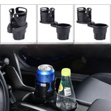 2 in 1 Car Cup Holder Expander 360 Degree Adjustable Base Drink Holder Anti-Shake Stable Auto Bottle Holder Organizer