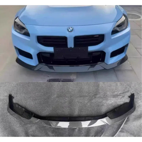 Real Forged Carbon Fiber Front Bumper Lip Spoiler Cup Flaps Body Kit Cover For BMW G87 M2 2022 2023 2024