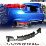 Carbon Fiber Rear Bumper Lip Diffuser Spoiler for BMW 4 Series F32 F33 F36 M Sport Gran Coupe Sedan Convertible 2014 - 2018