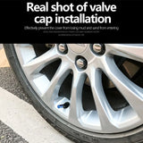 Aluminum Alloy Car Tire Valve Caps Airdust Waterproof Tyre Rim Stem Cover for Automobiles Motorcycles Bikes 4Pcs