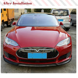Car Front Bumper Lip Spoiler Splitters for Tesla Model S Sedan 4 Door 2012 - 2017 Carbon Fiber / FRP Car Body Kits Bumper Guard