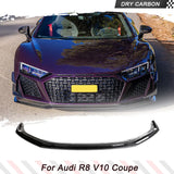 Dry Carbon Car Front Bumper Lip Spoiler for Audi R8 V10 GT Performance Coupe 2023 New R8 Carbon Car Kits Guard Chin Lip