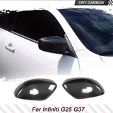 Car Side Rear View Mirror Covers Caps For Infiniti G37 G25 G35 2007-2013 Add On Side Mirror Cap Cover Shell Car Racing Body Kits