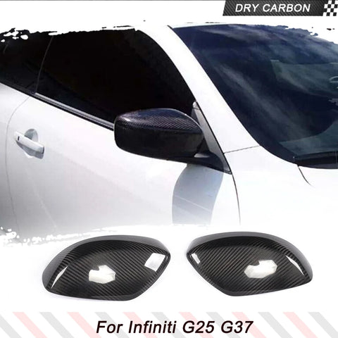 Car Side Rear View Mirror Covers Caps For Infiniti G37 G25 G35 2007-2013 Add On Side Mirror Cap Cover Shell Car Racing Body Kits