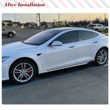 Carbon Fiber Car Side Skirts Extenion Lips Aprons for Tesla Model S Plaid  Sedan 2021-2023 Car Side Extension Lip Spoiler Lip