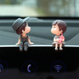 Car Ornaments Cute Cartoon Couples Action Figure Figurines Balloon Ornaments Auto Interior Accessories For Dashboard Girls Gifts
