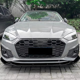 For Audi A5 S5 B9 B9.5 Car Front Bumper Lip Spoiler Splitter Diffuser Bodykits A5 8W TFSI TDI S-Line 2020-2024 Auto Accessories