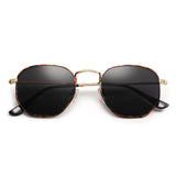 SOJOS Square Polarized Sunglasses for Women Men Small Hexagonal Polygon Mirrored Lens SJ1072 Silver