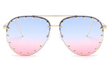 Metal Rivet Pilot Sunglasses
