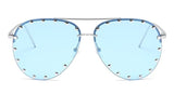 Metal Rivet Pilot Sunglasses