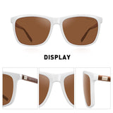 MERRY'S Unisex Polarized Aluminum Sunglasses Vintage Sun Glasses For Men/Women S8286 White Frame/Brown Lens/Brown Temples 56 Millimeters