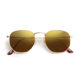 SOJOS Square Polarized Sunglasses for Women Men Small Hexagonal Polygon Mirrored Lens SJ1072 Silver