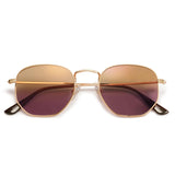 SOJOS Square Polarized Sunglasses for Women Men Small Hexagonal Polygon Mirrored Lens SJ1072 Silver