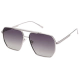 SOJOS Retro Oversized Square Polarized Sunglasses for Women and Men Vintage Shades UV400 Classic Large Metal Sun Glasses Silver/Grey