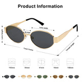 SOJOS Retro Oval Sunglasses for Women Men Trendy Sun Glasses Classic Shades UV400 Protection SJ1217 Gold/Grey