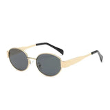Small Metal Frame Oval Sunglasses