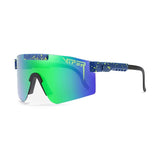 Double Wide Polarized Mirrored Lens Sunglasses with TR90 Frame and UV400 Protection