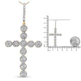 10K Yellow Gold 5/8 Cttw Miracle Set Round Diamond Circle Link Cross Pendant Necklace for Men (H-I Color, SI1-SI2 Clarity) - NO CHAIN INCLUDED