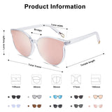 SOJOS Oversized Round Sunglasses for Women and Men Clear/Pink 60 Millimeters
