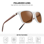 MERRY'S Unisex Polarized Aluminum Sunglasses Vintage Sun Glasses For Men/Women S8286 White Frame/Brown Lens/Brown Temples 56 Millimeters