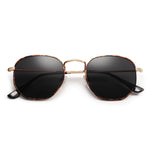 SOJOS Square Polarized Sunglasses for Women Men Small Hexagonal Polygon Mirrored Lens SJ1072 Silver