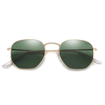 SOJOS Square Polarized Sunglasses for Women Men Small Hexagonal Polygon Mirrored Lens SJ1072 Silver