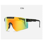 Double Wide Polarized Mirrored Lens Sunglasses with TR90 Frame and UV400 Protection