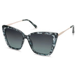 SOJOS Trendy Polarized Sunglasses For Women Retro Womens Oversized Square Cat Eye Sun Glasses UV Protection SJ2206 Blue Pattern