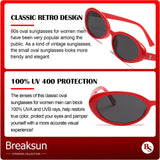 Retro Oval Sunglasses for Women Men Fashion Small Oval Sunglasses 90s Vintage Shades Red/Grey 54 Millimeters