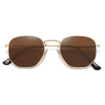 SOJOS Square Polarized Sunglasses for Women Men Small Hexagonal Polygon Mirrored Lens SJ1072 Silver