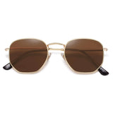 SOJOS Square Polarized Sunglasses for Women Men Small Hexagonal Polygon Mirrored Lens SJ1072 Silver