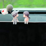 Car Ornaments Cute Cartoon Couples Action Figure Figurines Balloon Ornaments Auto Interior Accessories For Dashboard Girls Gifts
