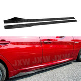 2Pcs Car Side Skirts Apron For Alfa Romeo Giulia Sedan 4 Door Bumper Side Skirts Apron Spoiler Body Kits MTC Style Carbon Fiber