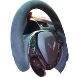 For Corvette C7 Steering Wheel Cover Dry Carbon Fiber