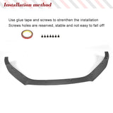 Carbon Fiber Front Front Bumper Spoiler Lip Lower Body Kit Splitter Guard Plate Trim for Mazda 3 Axela 4-Door 2014-2017