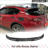 Carbon Fiber Rear Roof Window Lip Racing Spoiler For Alfa Romeo Stelvio Base Sport Ulitity TI Quadrifoglio 2017-2023 FRP Black
