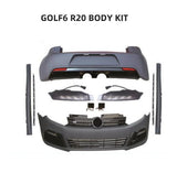 For VW GOLF 6 R20 Series Body Kit 2010-2012 (Front Bumper+Daytime Lamp+Grille+Side Skirt+Rear Bumper)