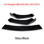 Car Front Bumper Lip Body Kit Chin Guard Diffuser Cover Deflector ABS Accessories Carbon Fiber Look For Peugeot 408 2010-2013