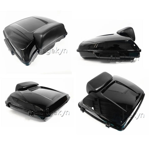 09 Up Black Latches Razor Tail Luggage Top Box Tour Pak Pack Backrest for Harley Davidson Street Glide Ultra Electra CVO