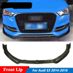 M Style Carbon Fiber Front Bumper Lip Chin For Audi A3 S3 Sport Car Not Standard 2014-2016