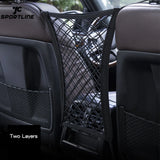 Two Layers Car Organizer Seat Back Storage Elastic Mesh Net Between Bag Luggage Holder Pocket for Vehicles