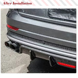 Car Rear Diffuser Lip with Light for Audi Q8 Sport SQ8 2021 2022  Carbon Fiber Car Rear Bumper Diffuser Lip Spoiler Body Kits
